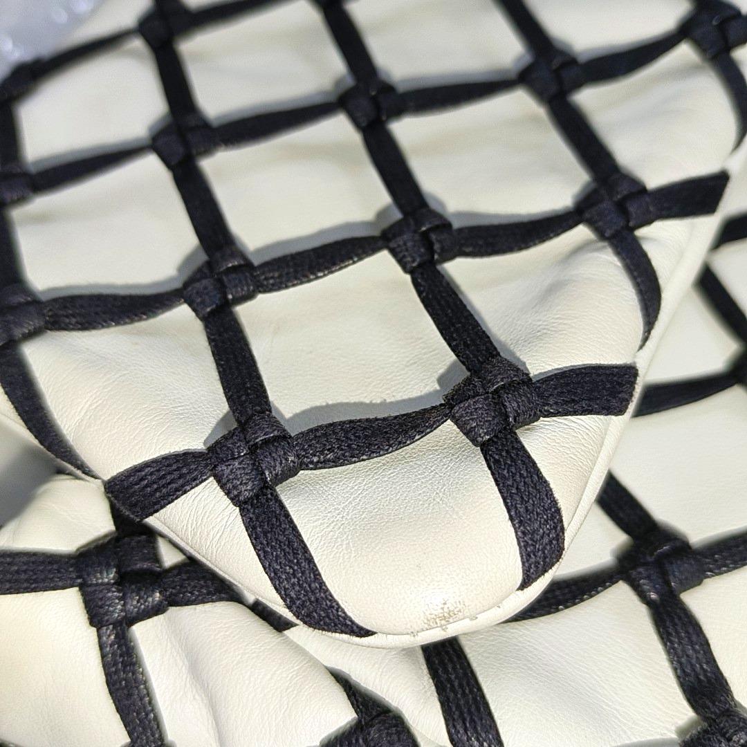 Chanel Lambskin Jumbo Canebiers Net Knots Flap White, 2011 6