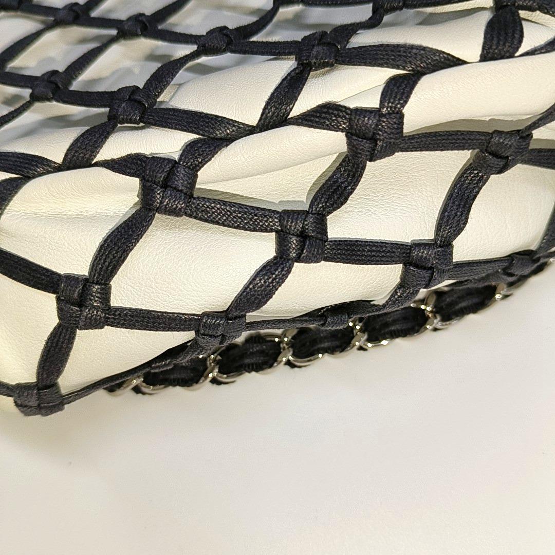 Chanel Lambskin Jumbo Canebiers Net Knots Flap White, 2011 8