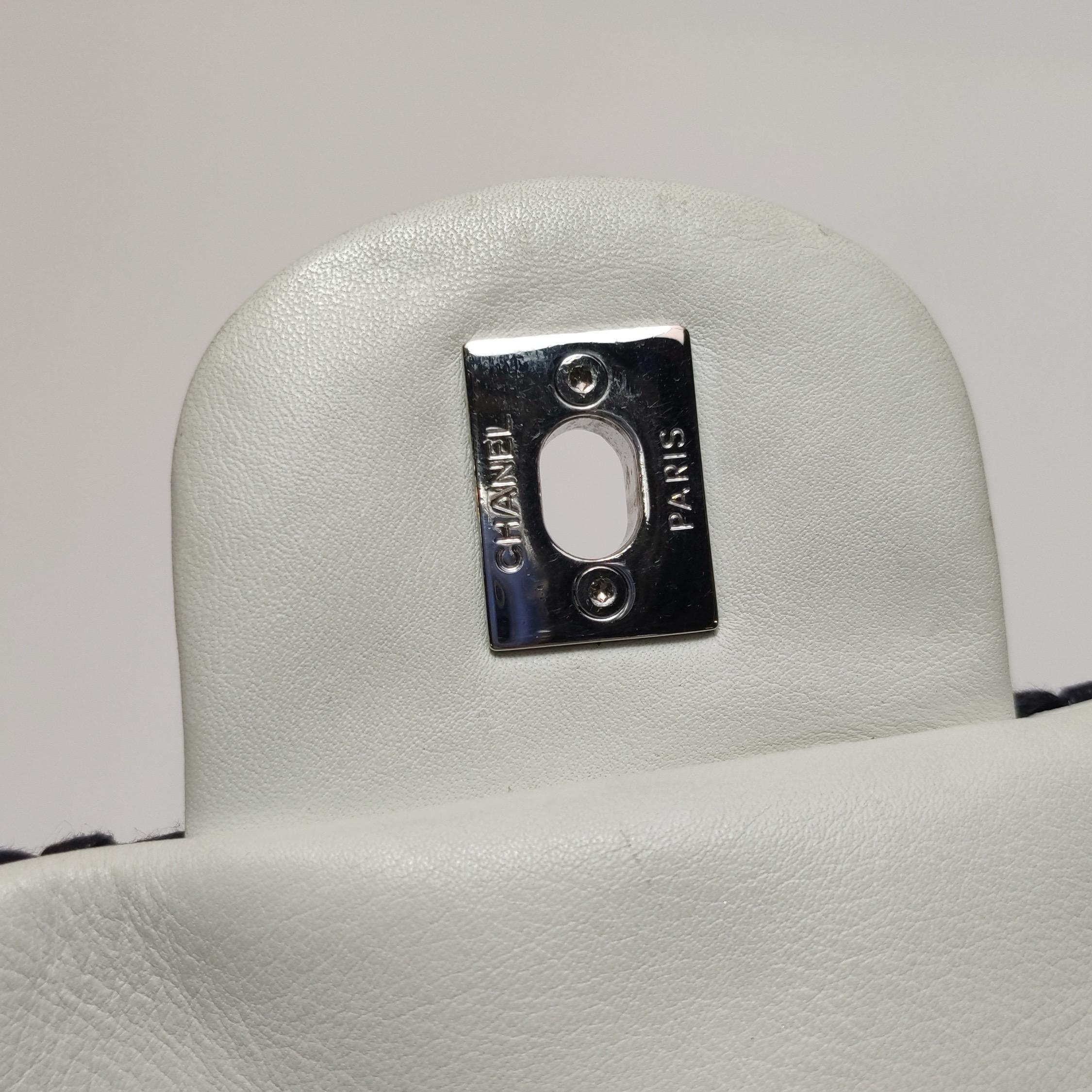 Chanel Lambskin Jumbo Canebiers Net Knots Flap White, 2011 For Sale 8
