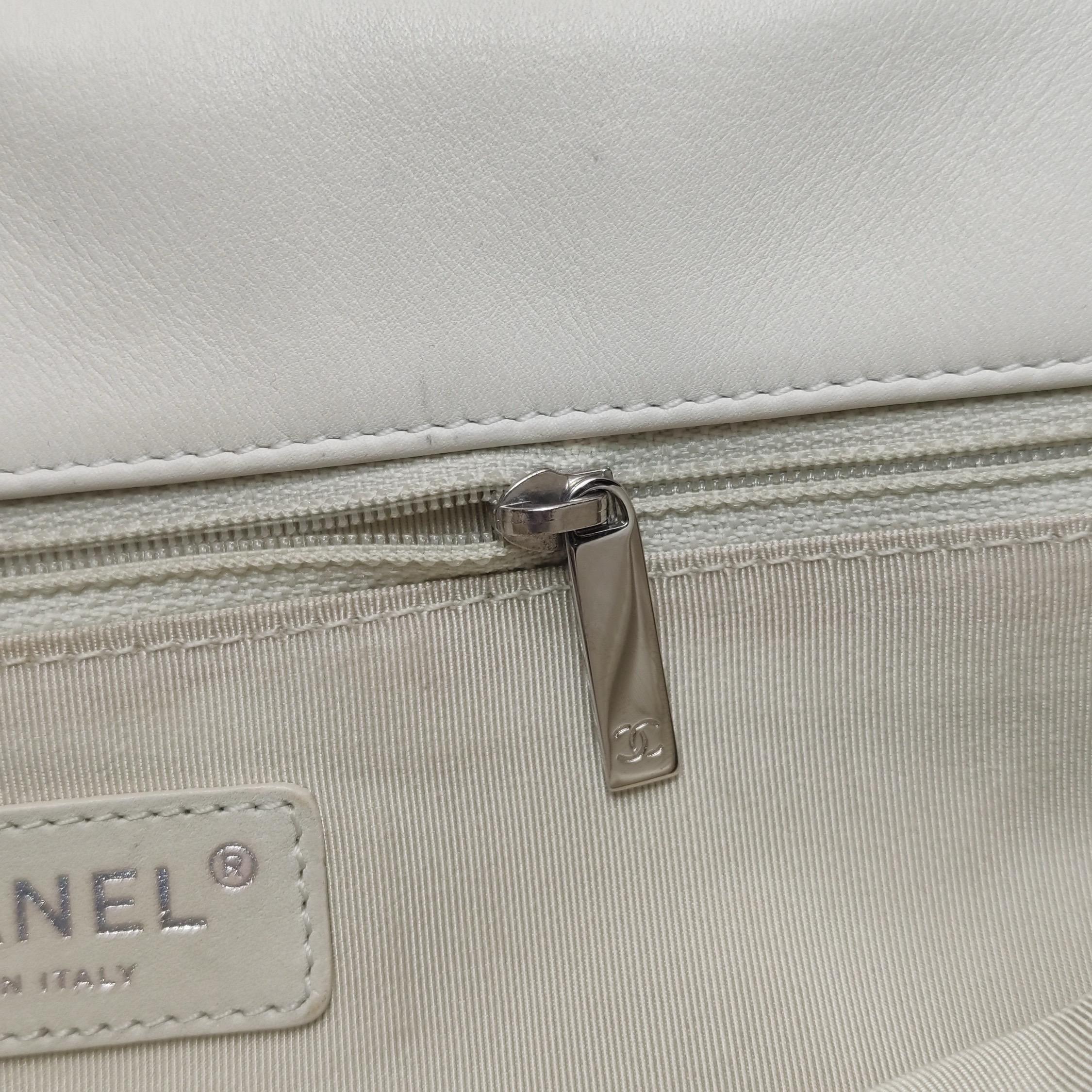 Chanel Lambskin Jumbo Canebiers Net Knots Flap White, 2011 For Sale 9