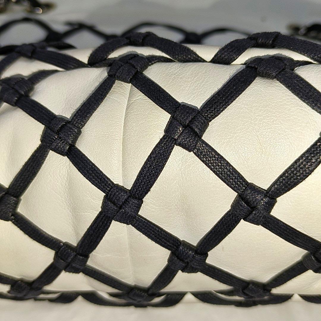Chanel Lambskin Jumbo Canebiers Net Knots Flap White, 2011 10