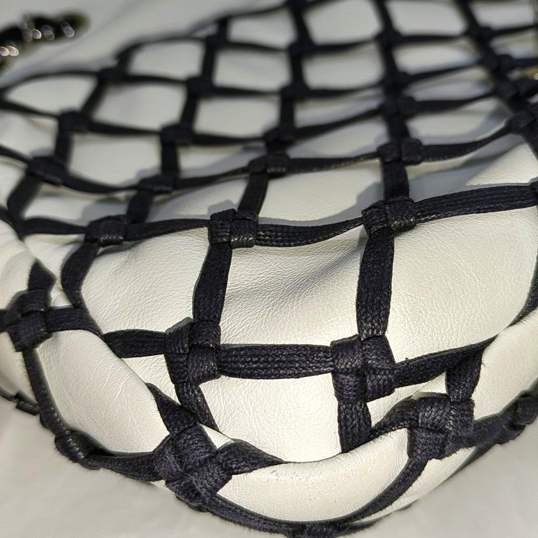 Chanel Lambskin Jumbo Canebiers Net Knots Flap White, 2011 13