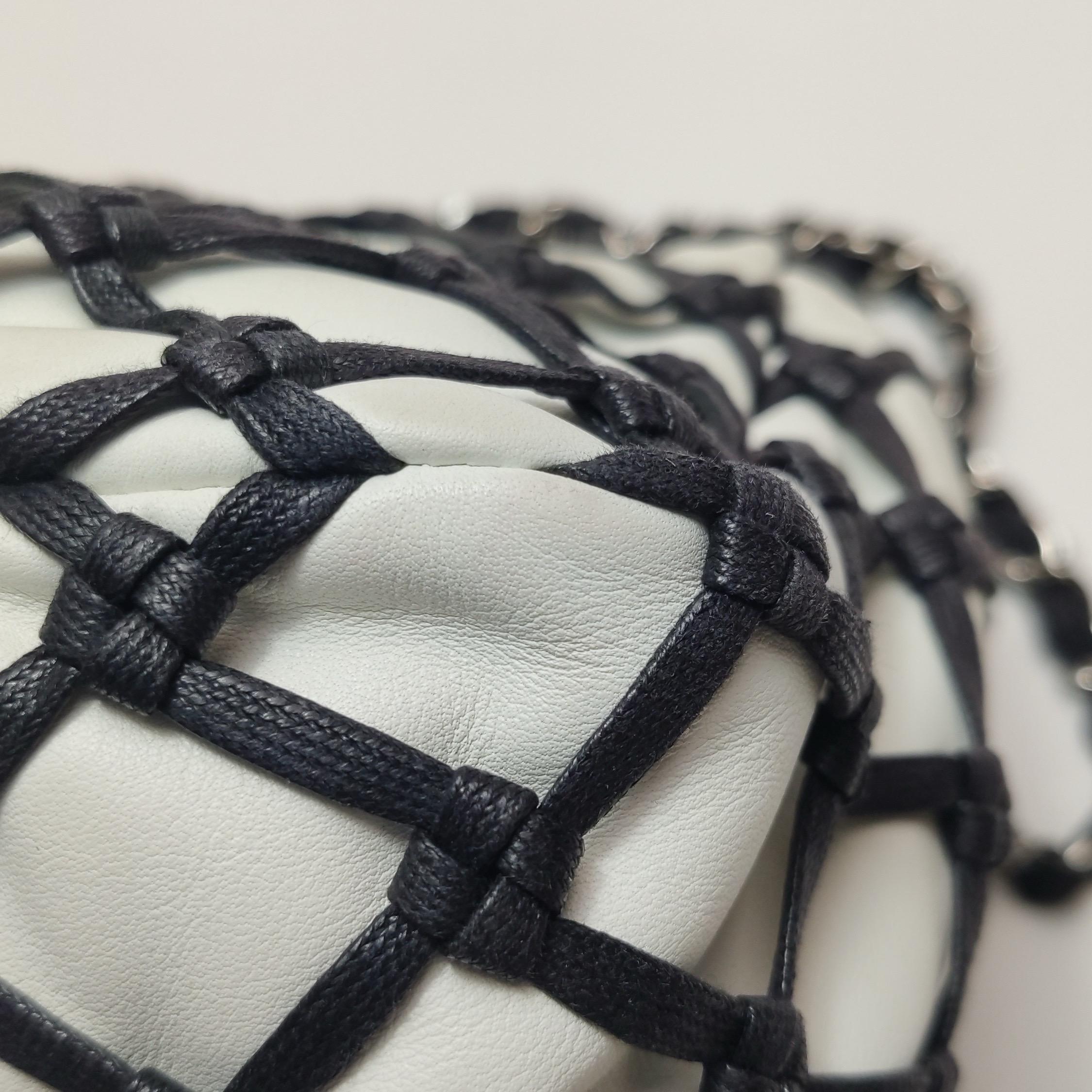 Chanel Lambskin Jumbo Canebiers Net Knots Flap White, 2011 For Sale 13
