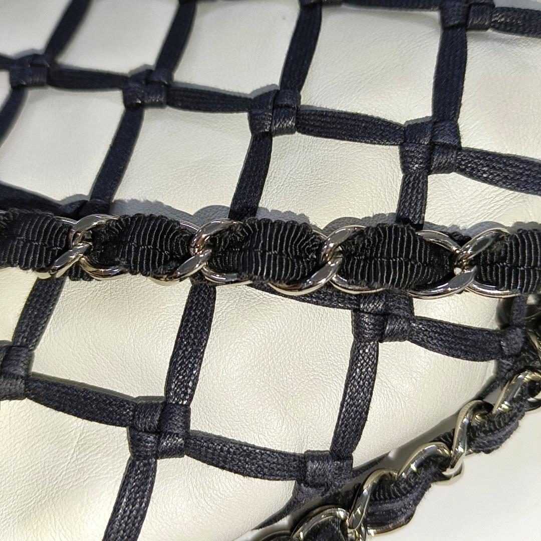 Chanel Lambskin Jumbo Canebiers Net Knots Flap White, 2011 14