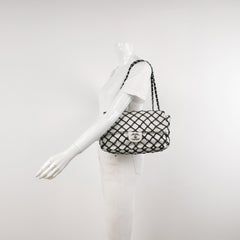 Chanel Lambskin Jumbo Canebiers Net Knots Flap White, 2011