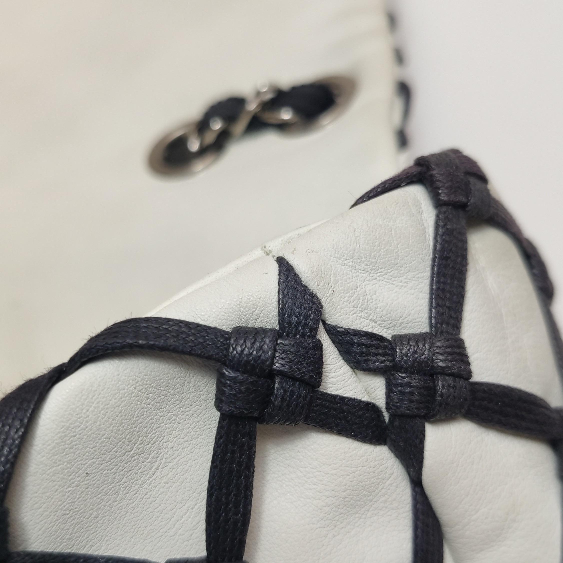 Chanel Lambskin Jumbo Canebiers Net Knots Flap White, 2011 For Sale 15