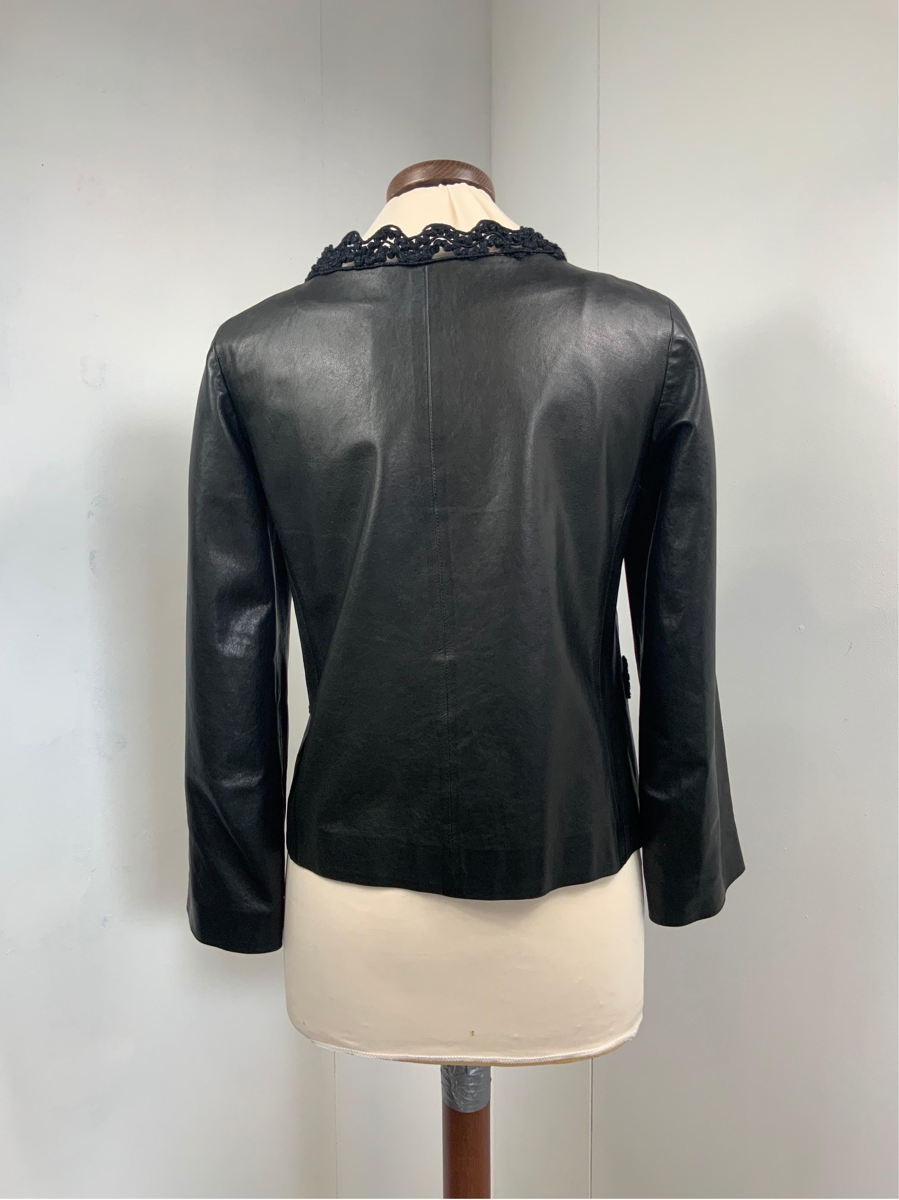 Chanel Lambskin leather black jacket For Sale 1