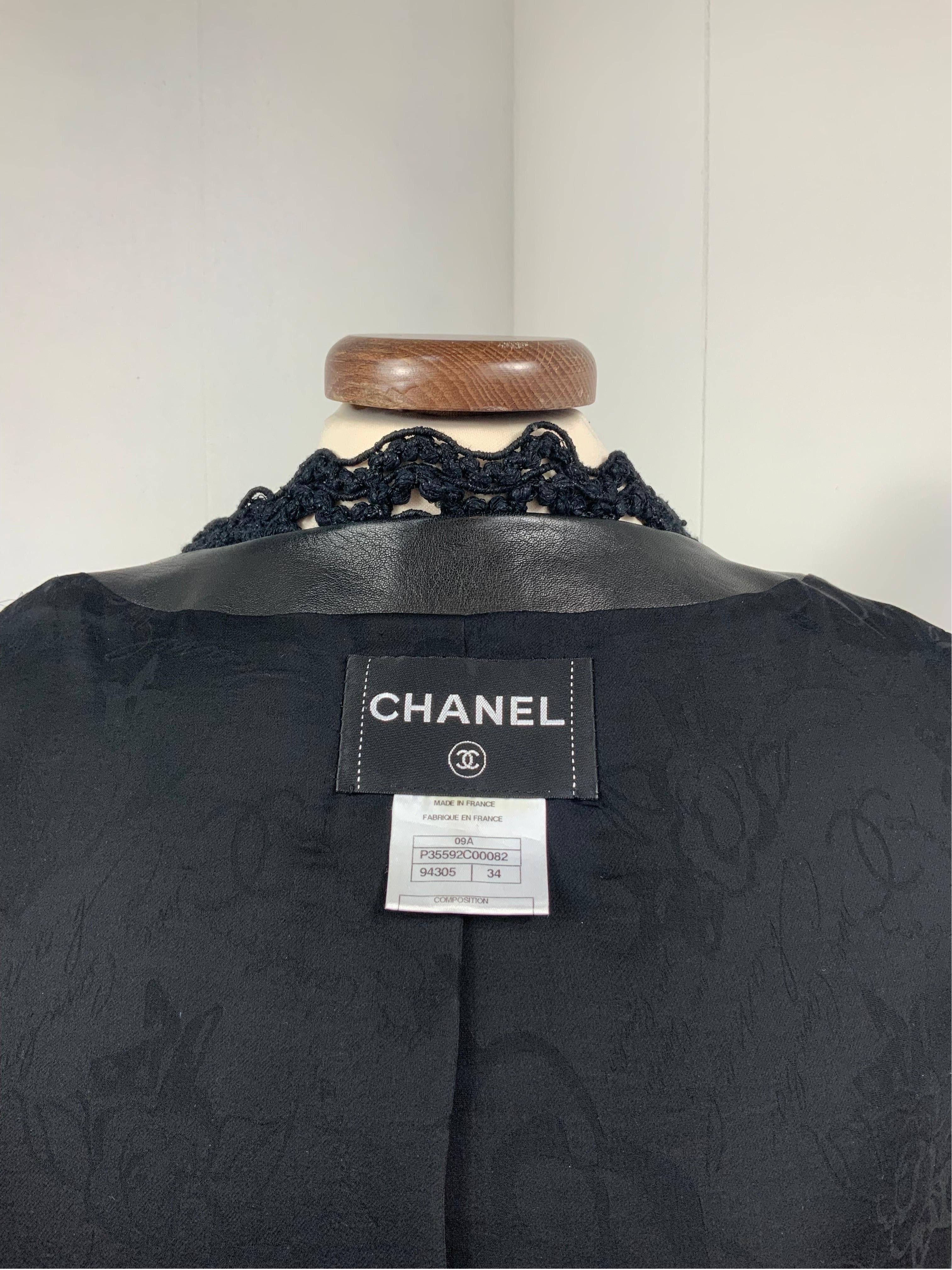 Chanel Lambskin leather black jacket For Sale 2
