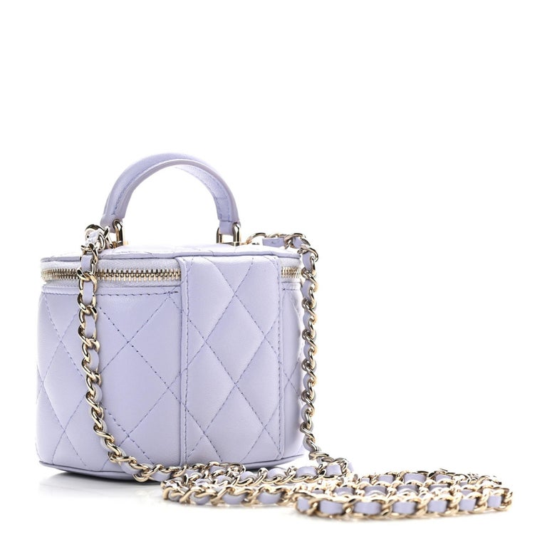Chanel Lambskin Light Purple Mini Vanity Case Crossbody Bag (2021) For Sale  at 1stDibs