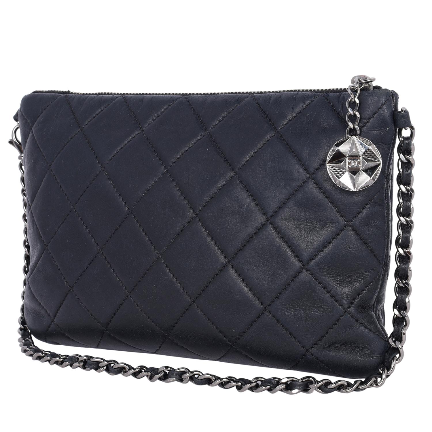 Chanel Lambskin Mineral Nights Flap Shoulder Bag Black 6