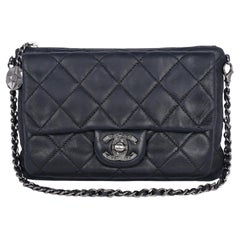 Chanel Lambskin Mineral Nights Flap Shoulder Bag Black