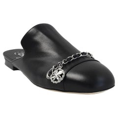 Chanel Lambskin Mules Sandals Black