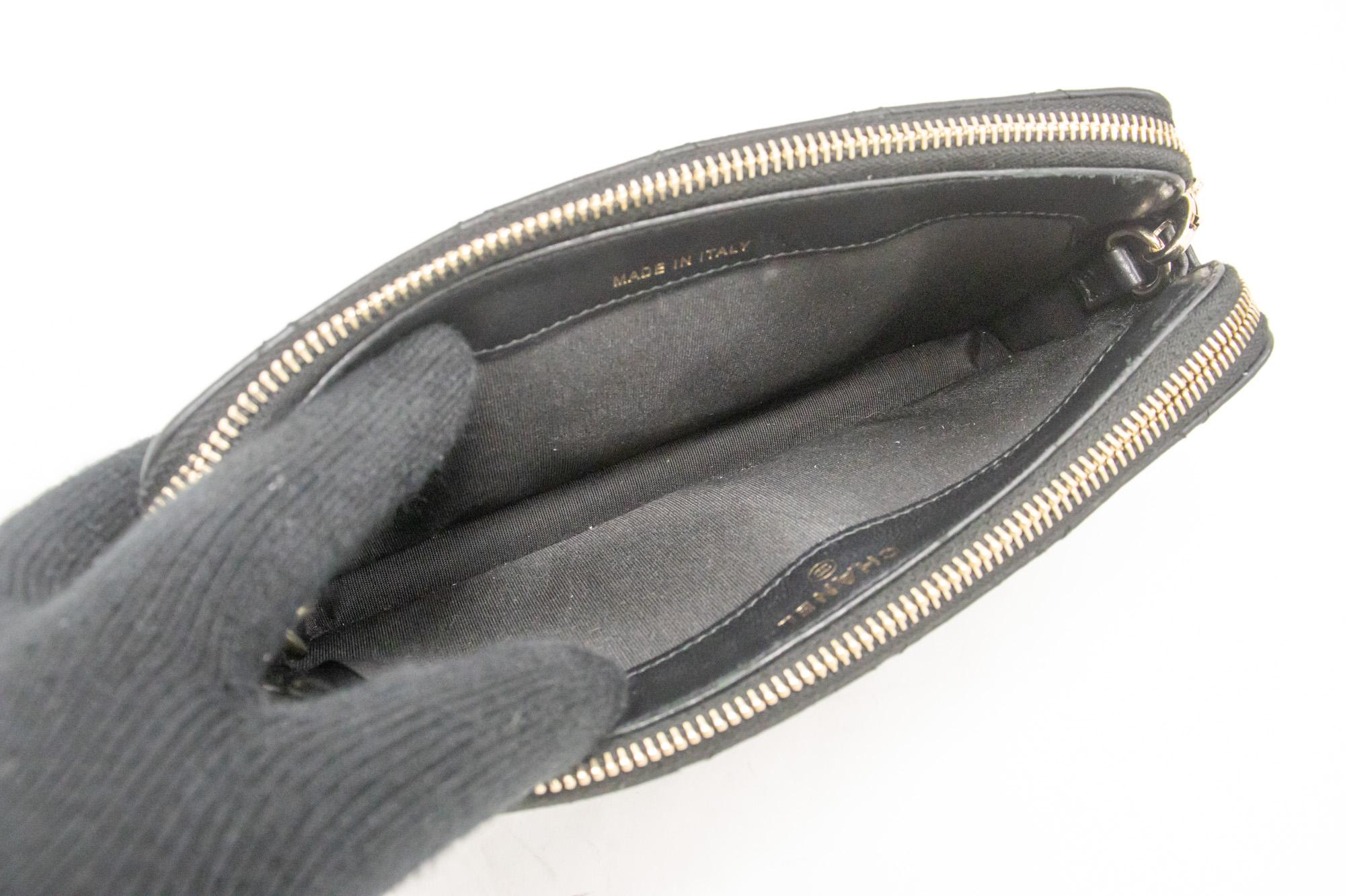 CHANEL Lambskin Pearl WOC Wallet On Chain Double Zip Chain Bag For Sale 4
