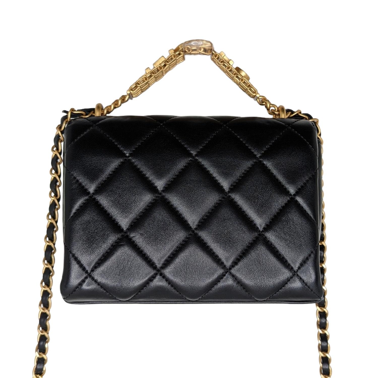 Women's Chanel Lambskin Quilted CC Crystal Logo Chain Mini Flap