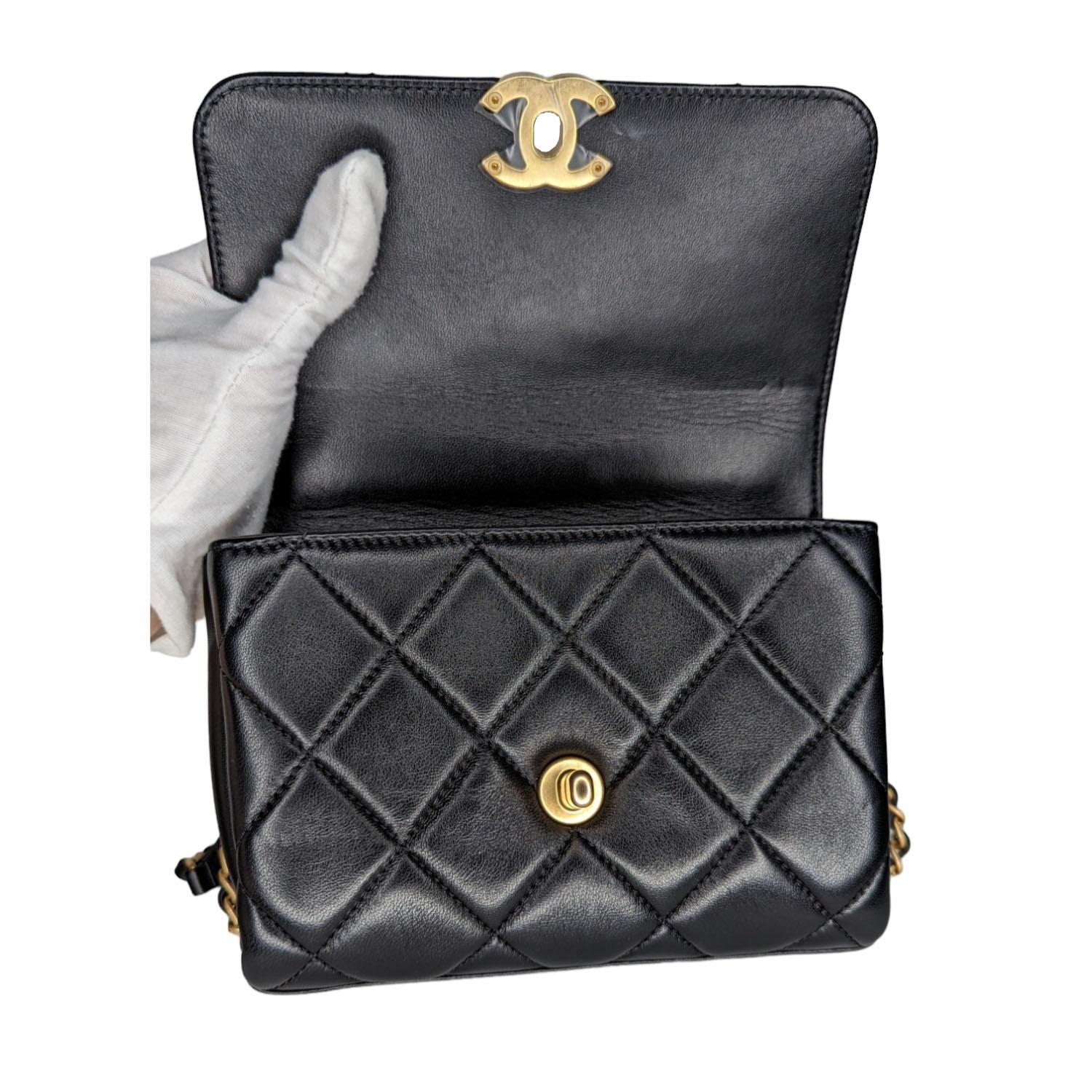 Chanel Lambskin Quilted CC Crystal Logo Chain Mini Flap 3