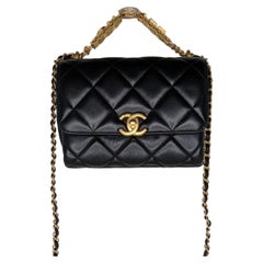 Chanel Lambskin Quilted CC Crystal Logo Chain Mini Flap