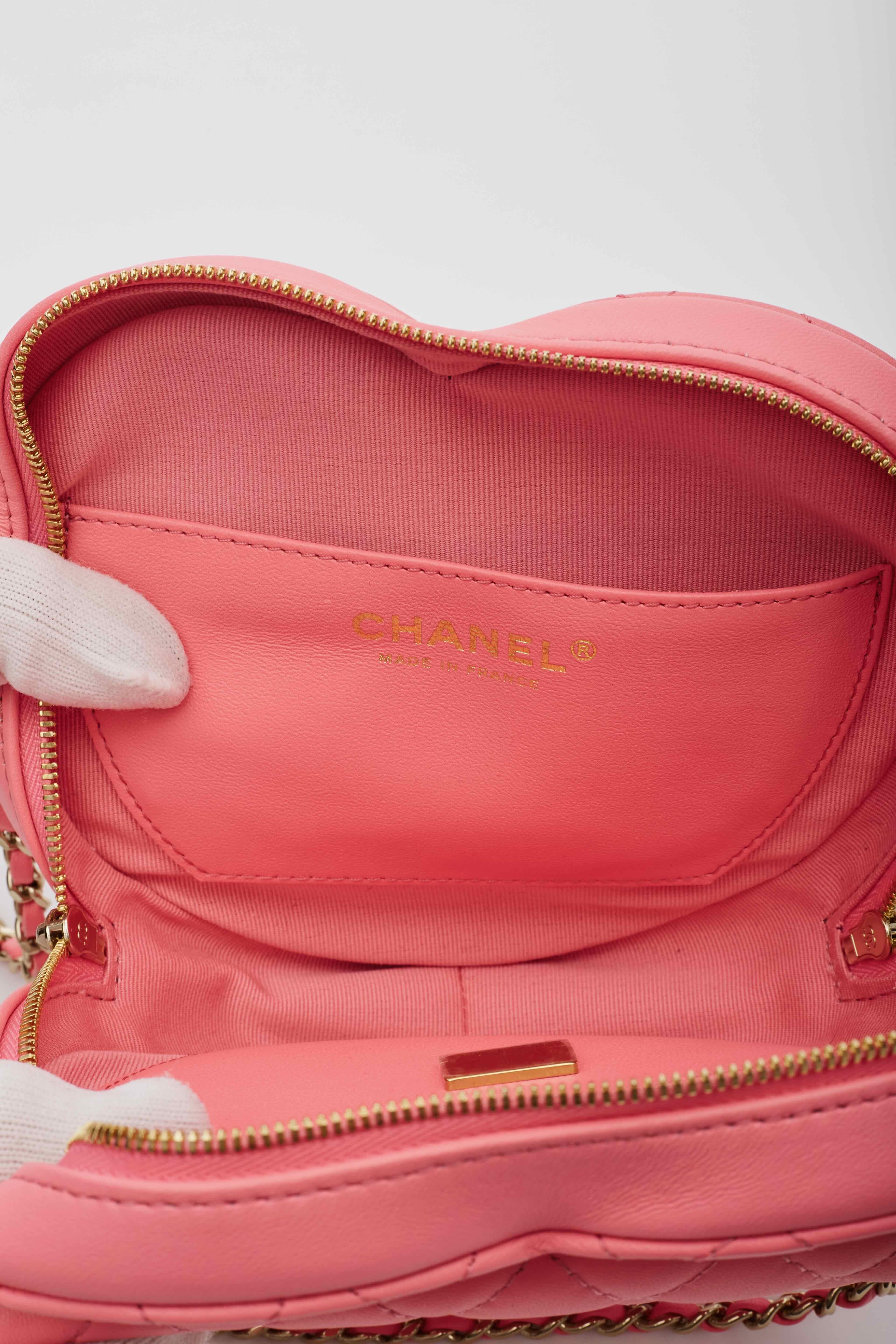 Chanel Lambskin Quilted CC In Love Heart Shoulder Bag Pink 1