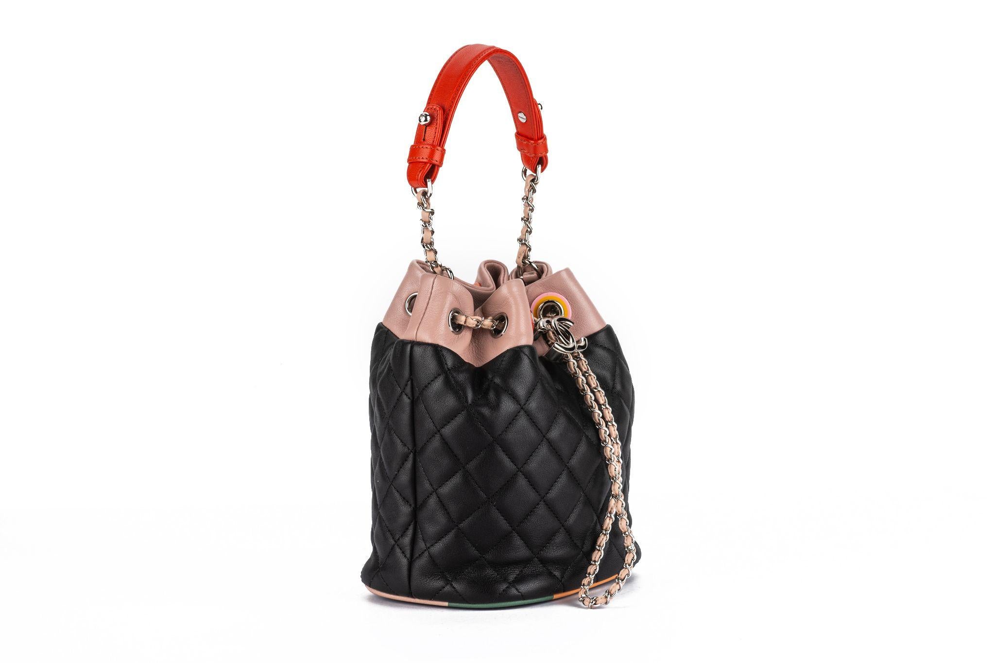 Chanel Lambskin Quilted Cuba Bucket In Excellent Condition For Sale In West Hollywood, CA