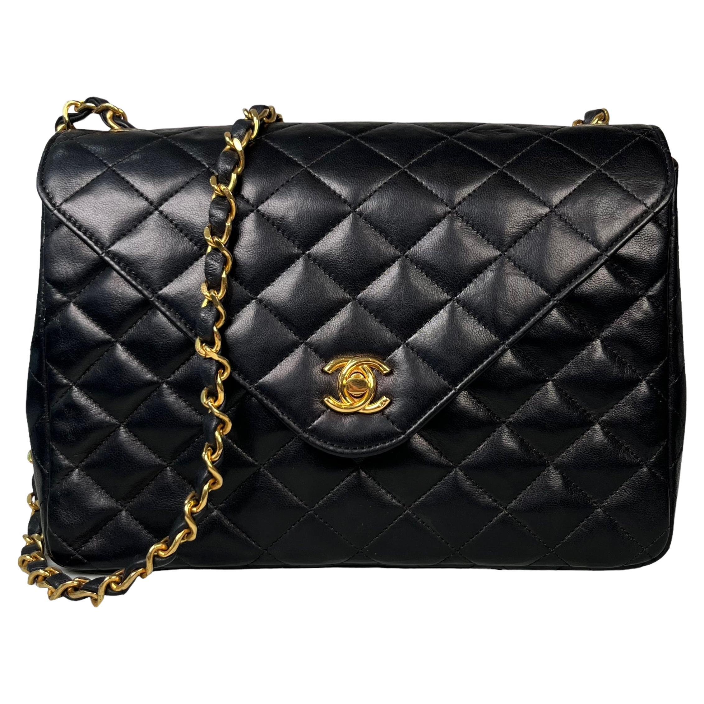 CHANEL Lambskin Quilted Envelope Flap Bag
