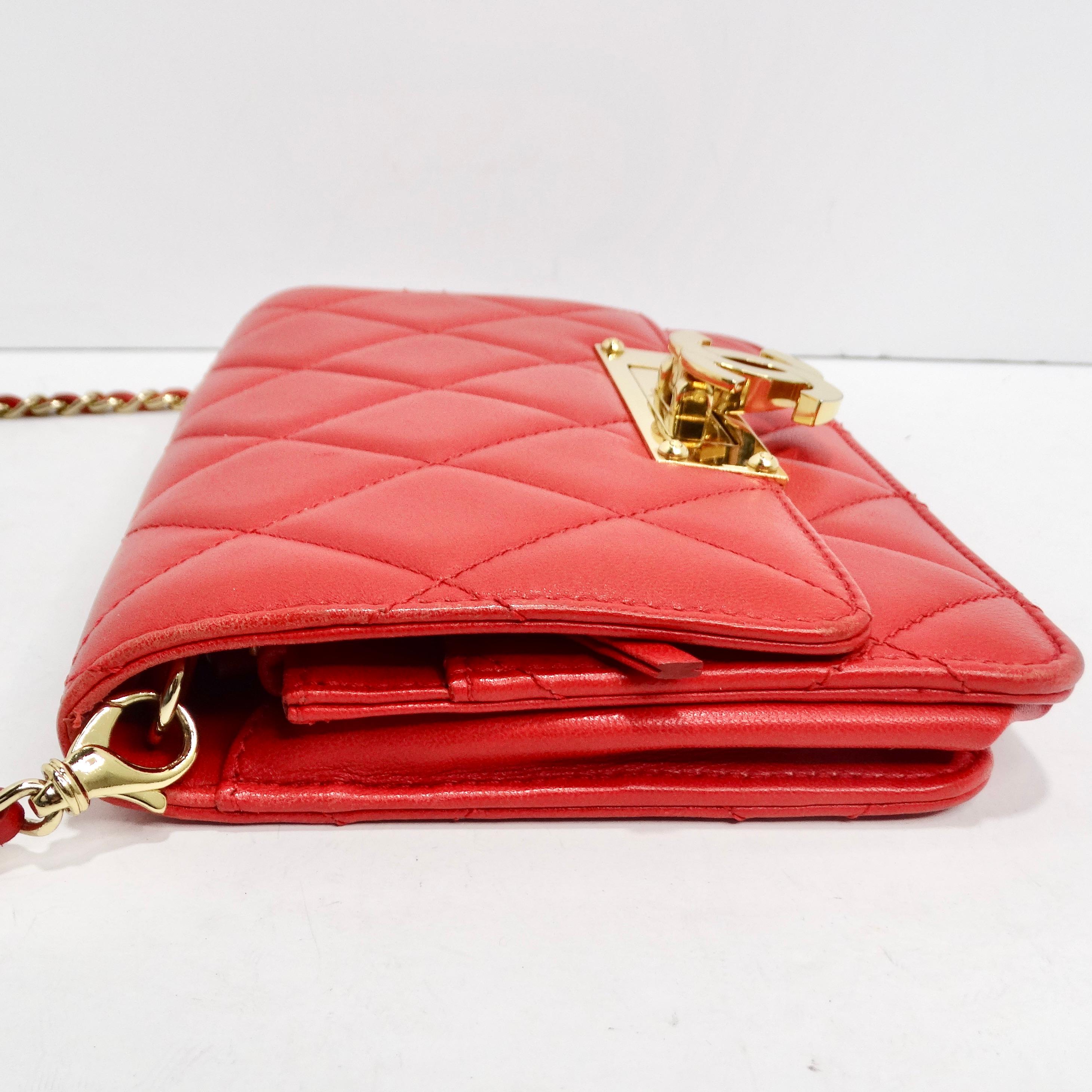 Chanel Lambskin Quilted Golden Class Wallet on Chain Red For Sale 1