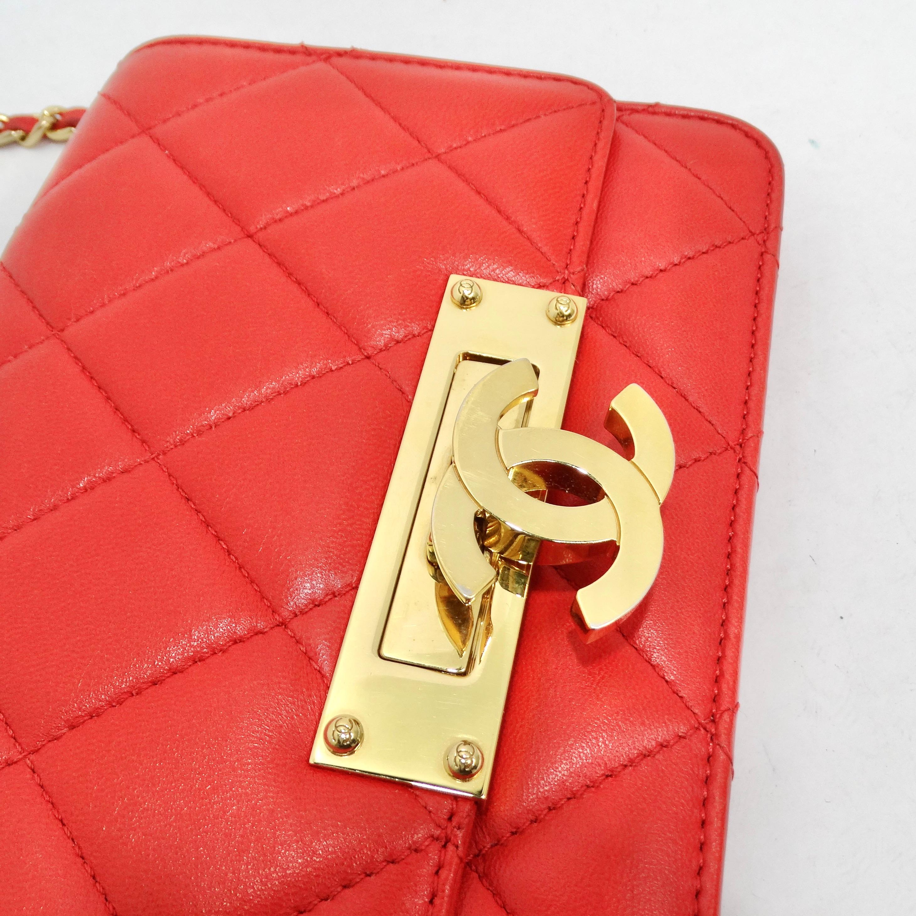 Chanel Lambskin Quilted Golden Class Wallet on Chain Red For Sale 2