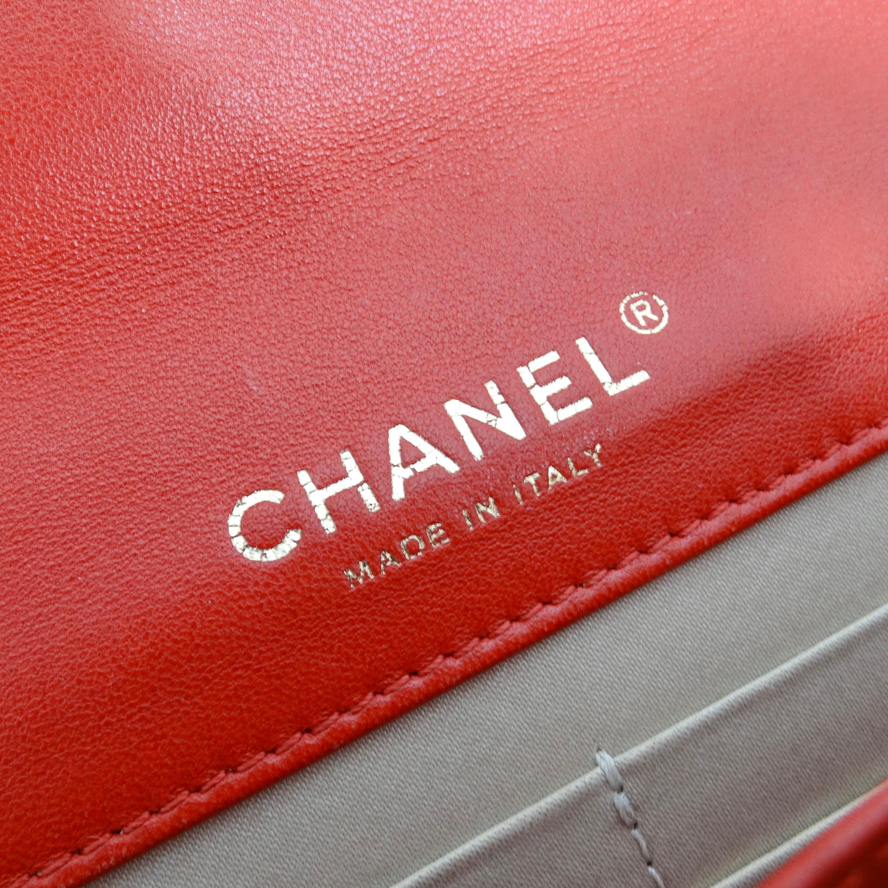 Chanel Lambskin Quilted Golden Class Wallet on Chain Red 5