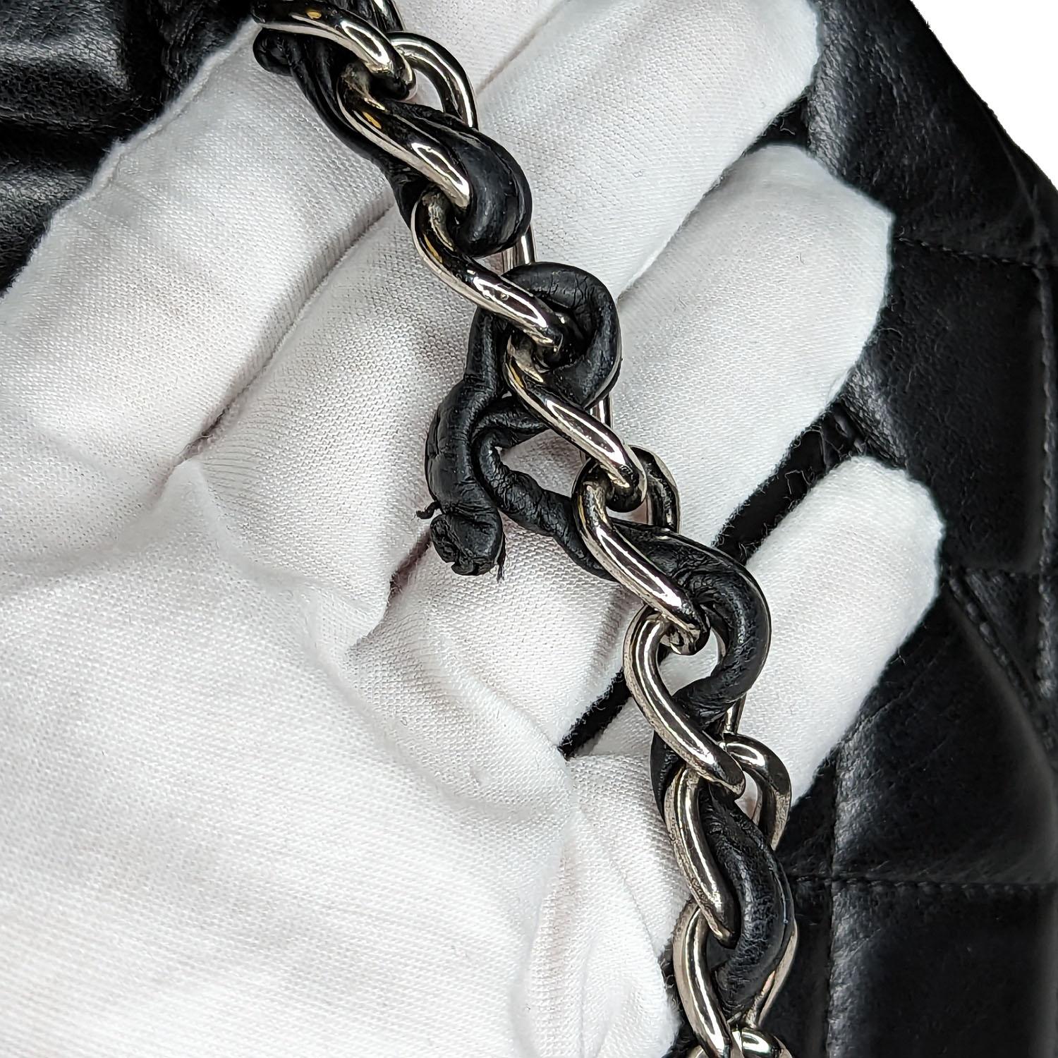 Chanel Lambskin Quilted Maxi Classic Single Flap Black For Sale 5