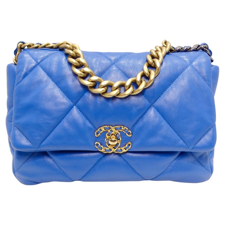 Blue Chanel Bag Gold Chain - 63 For Sale on 1stDibs  blue chanel bag with  gold chain, navy blue chanel bag with gold chain
