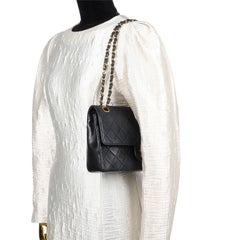 CHANEL Lambskin Quilted Medium Double Flap Black