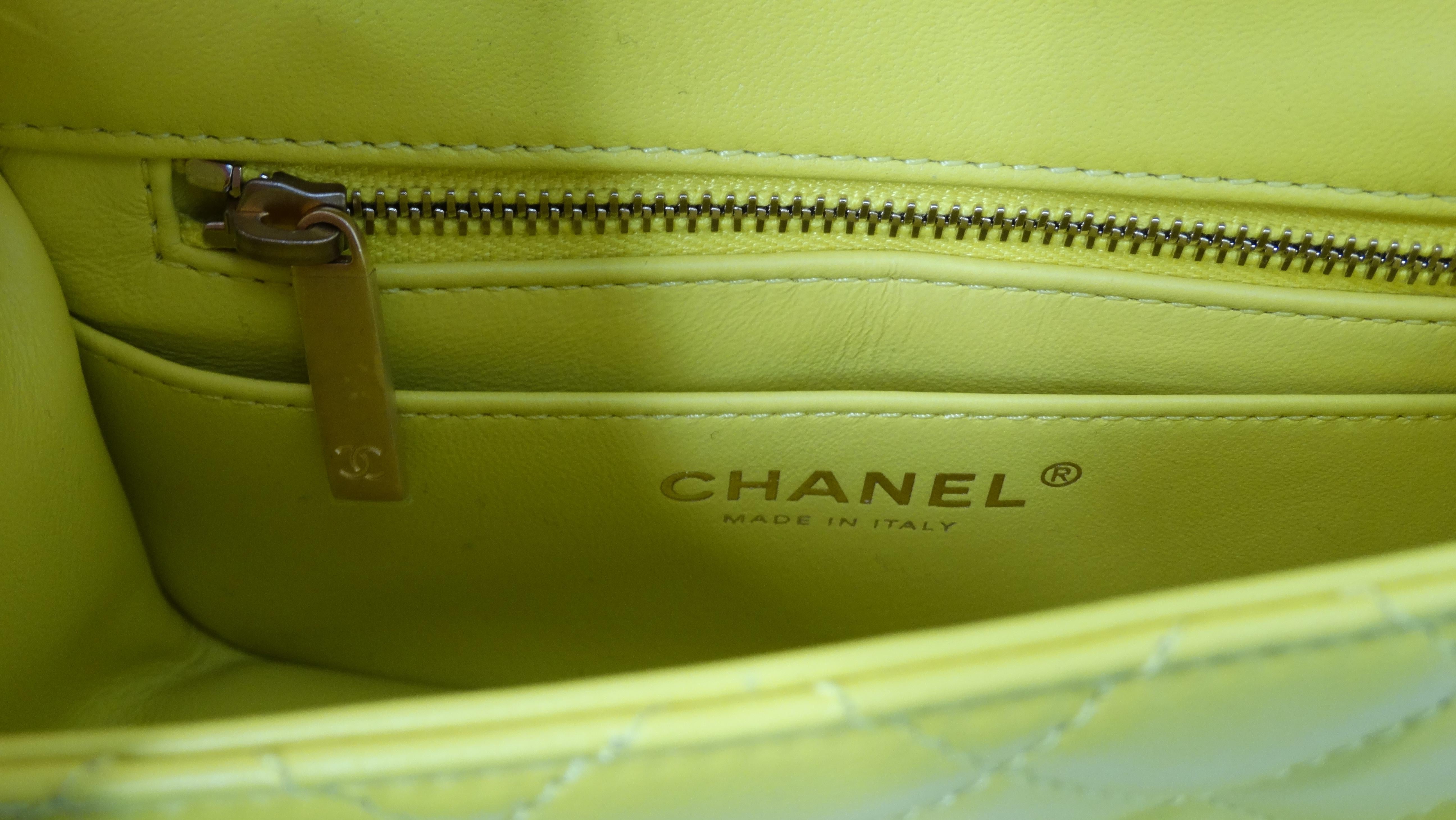 CHANEL Lambskin Quilted Mini CC Pearl Crush Flap Yellow 4