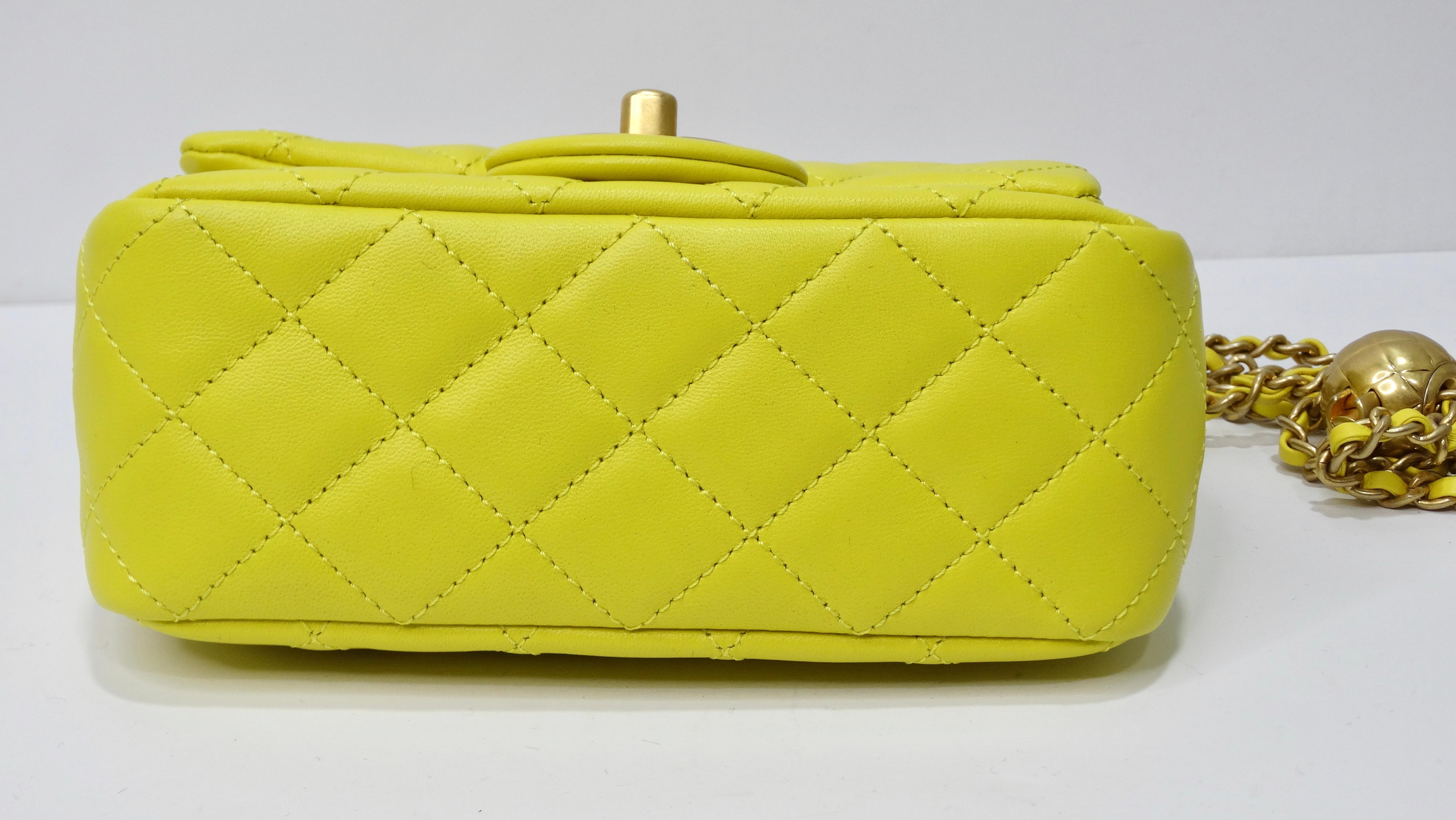 Women's or Men's CHANEL Lambskin Quilted Mini CC Pearl Crush Flap Yellow
