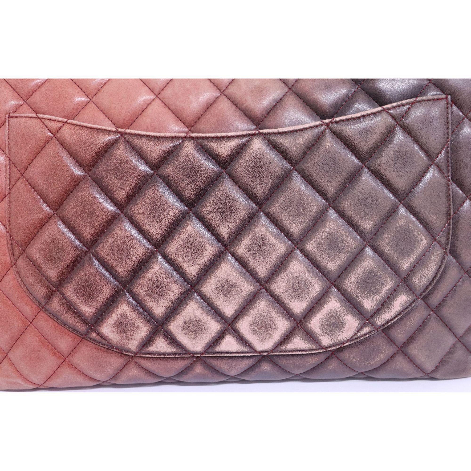 Chanel Lambskin Quilted Ombre Jumbo Flap Bag 8