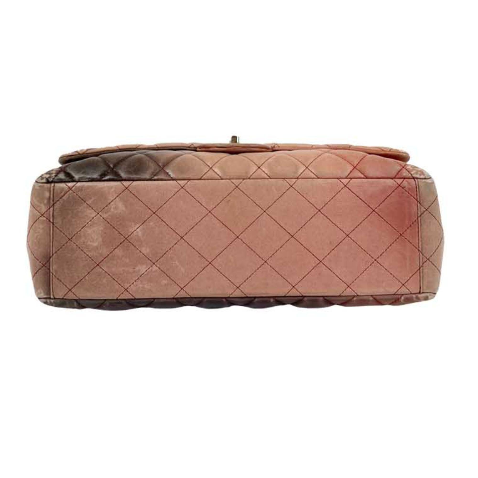 Chanel Lambskin Quilted Ombre Jumbo Flap Bag In Fair Condition In Amman, JO