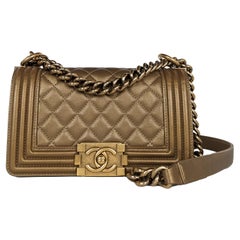 Chanel Lambskin Quilted Small Boy Flap Gold