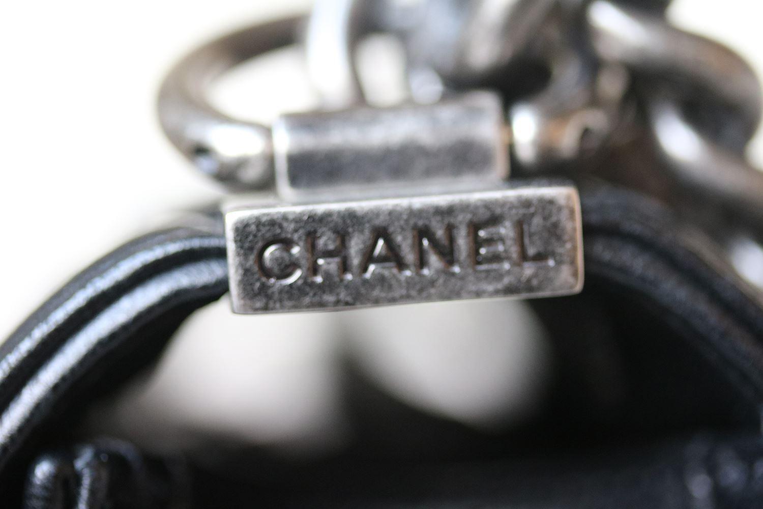 Chanel Lambskin Quilted Small Chain Mail Boy Bag  In Excellent Condition In London, GB
