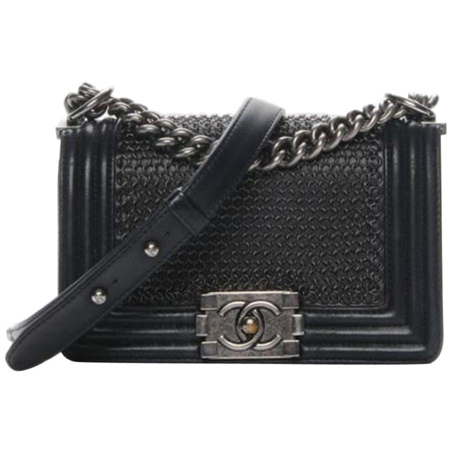 Chanel Lambskin Quilted Small Chain Mail Boy Bag 