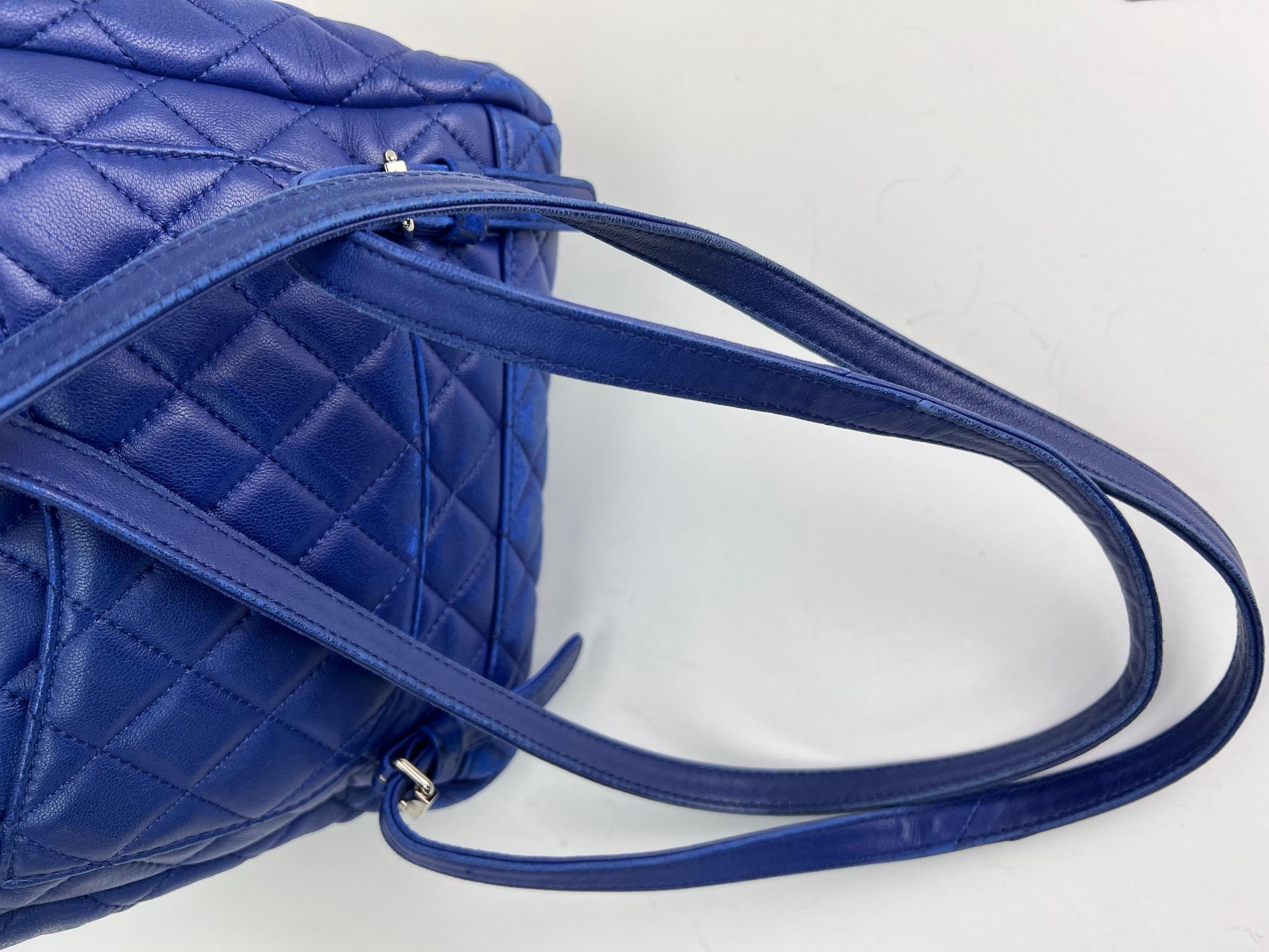 Chanel Lambskin Quilted Small Urban Spirit Blue Backpack For Sale 9