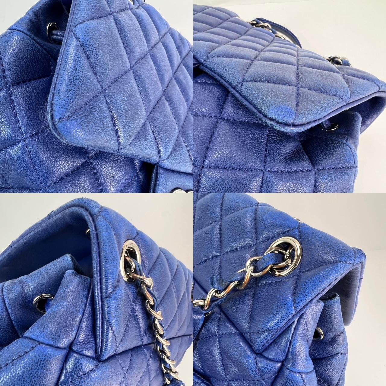 Chanel Lambskin Quilted Small Urban Spirit Blue Backpack For Sale 2