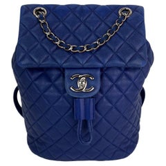 Chanel Lambskin Quilted Small Urban Spirit Blue Backpack