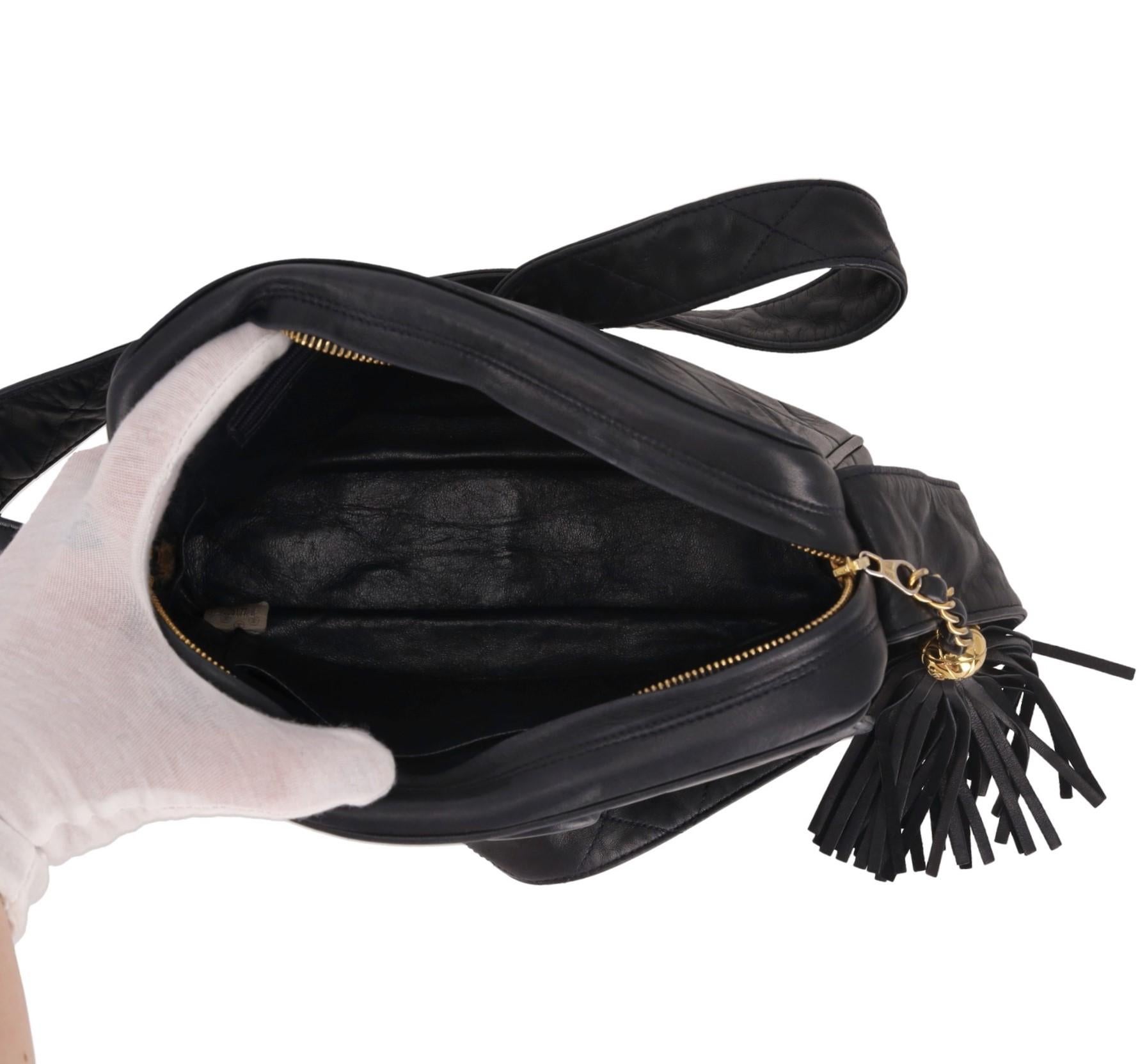 Chanel Lambskin Quilted Tassel Detail Camera Crossbody Bag 3