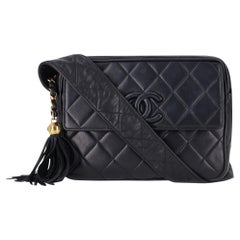 Chanel Lambskin Quilted Tassel Detail Camera Crossbody Bag