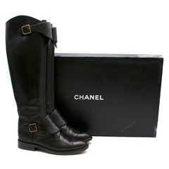 Chanel Lammfell Reitstiefel mit gesteppter Naht Detail 39::5 FR