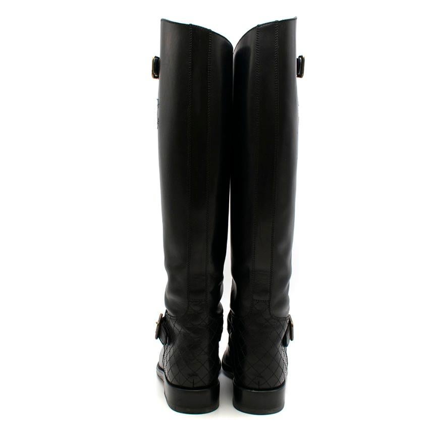  Chanel Lambskin Riding Boots with Quilted Stitch Detail 39.5 FR In Excellent Condition In London, GB