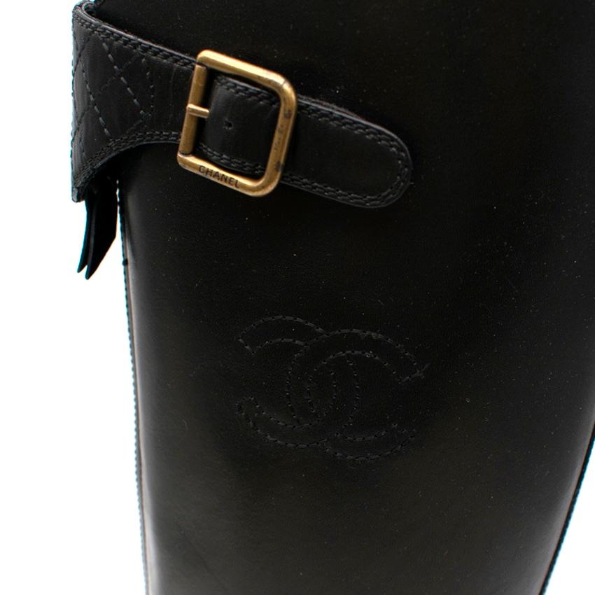  Chanel Lambskin Riding Boots with Quilted Stitch Detail 39.5 FR 1