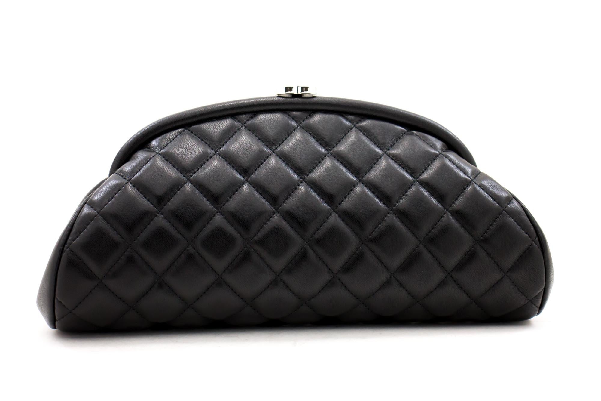 An authentic CHANEL made of black Lambskin Timeless Clutch Bag Black Quilted Silver Hardware. The color is Black. The outside material is Leather. The pattern is Solid. This item is Contemporary. The year of manufacture would be 2009.
Conditions &