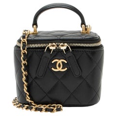 Chanel Lambskin Top Handle Mini Vanity Case