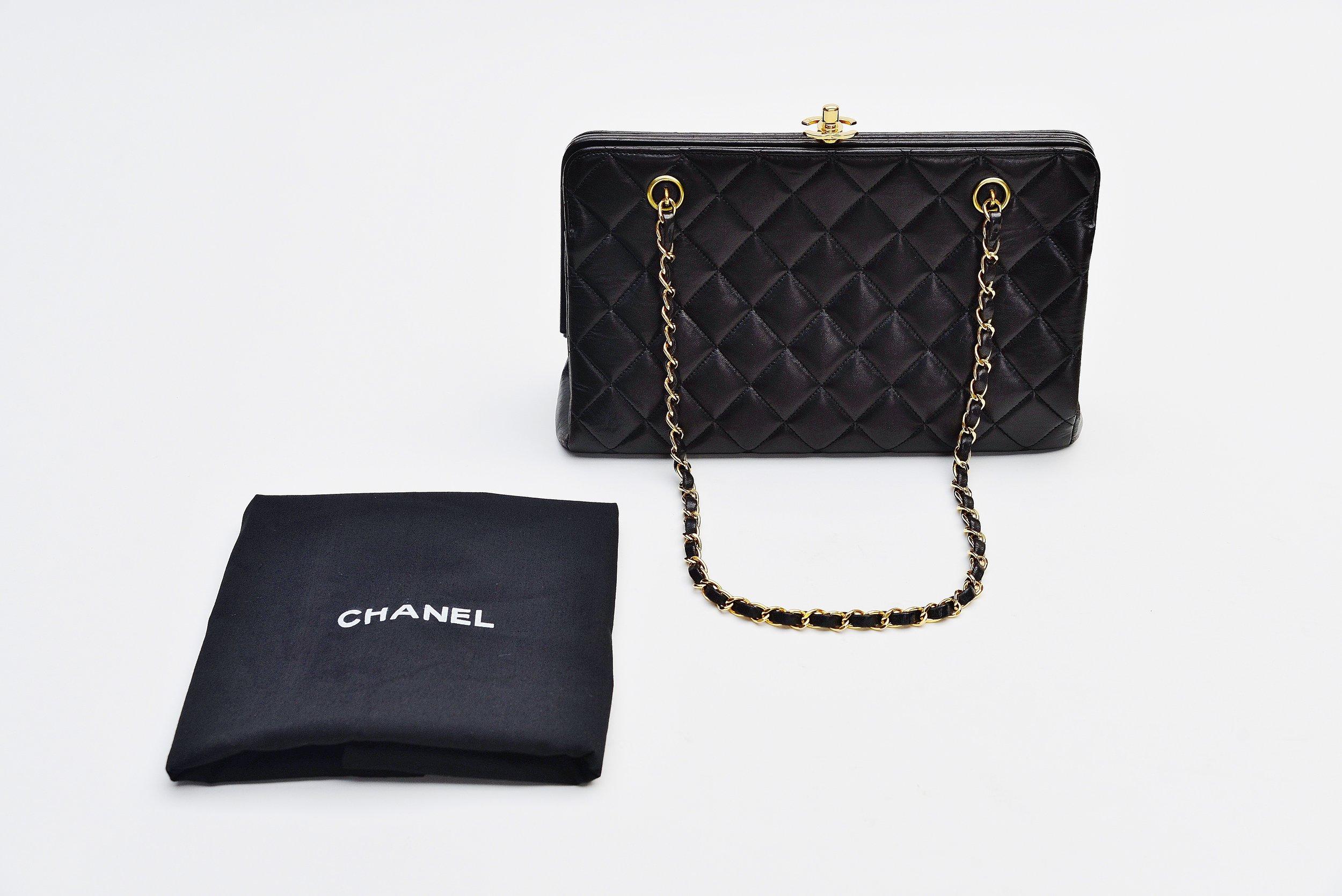 Chanel Lambskin Vintage Shoulder Bag CC top lock  2