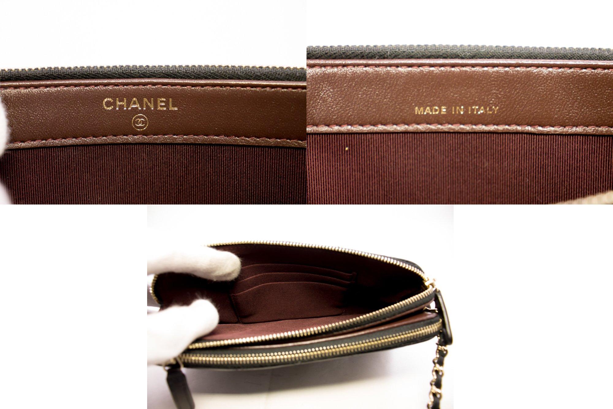 Women's CHANEL Lambskin WOC Wallet On Chain Double Zip Chain Shoulder Bag