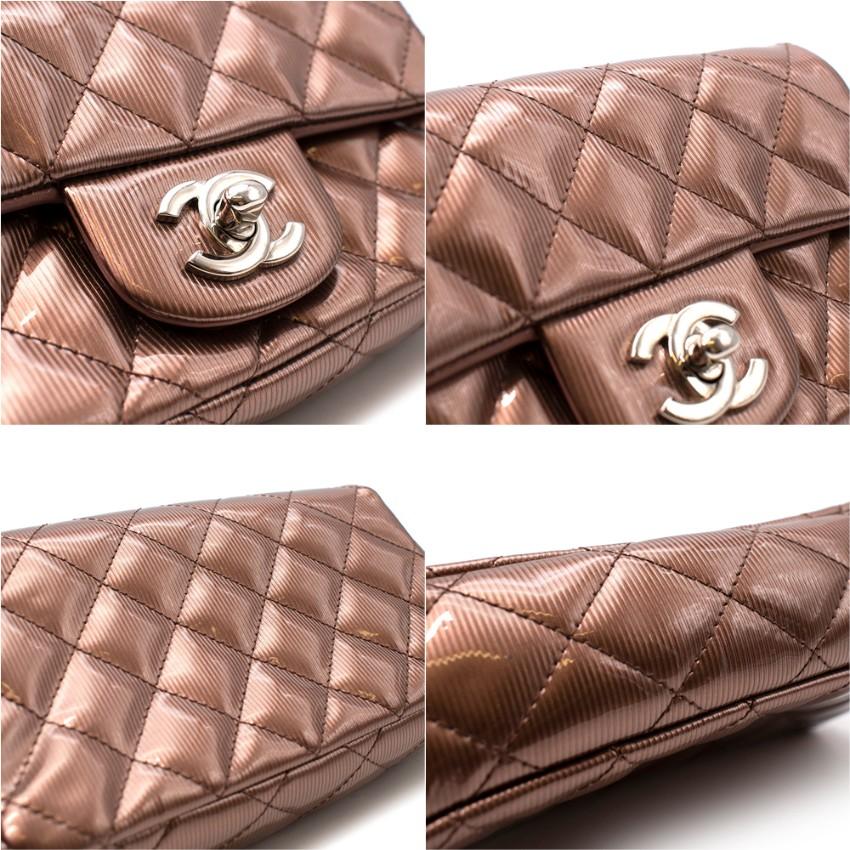 Chanel Laminated Metallic Copper Leather Mini Flap Bag For Sale 2