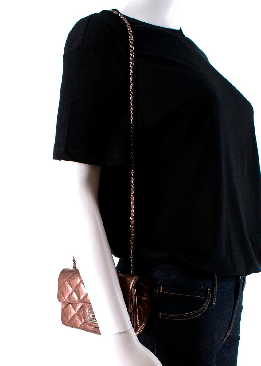 Chanel Laminated Metallic Copper Leather Mini Flap Bag For Sale 4